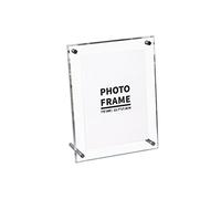 Akozon Transparent Photo Frame Clear Acrylic Self Standing Acrylic Picture Frame to Display Certificates and Photos with Metal Rack(Straight Edge 8 inches (19 * 24cm))
