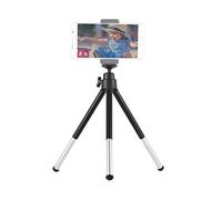 Akozon Tripod for ILDC for Phones 2 Section Extendable Desktop Stand with 360° Ball Head, Adjustable Height, Lightweight for Portable, Max Load 0.5kg, Black