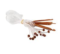Akozon Tunisian Crochet Hooks Interchangeable, Tunisian Crochet Hooks Set Carpet Wooden Afghan Rug Weave Knitting Needles 12pcs Carbonized Bamboo Afghan
