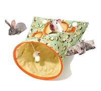Akozon Tunnel Bag Foldable Interactive 5 Holes Crinkle Sounds Tunnel Pet Drill Bucket with Plush Balls Cats Kittens (Hedgehog)