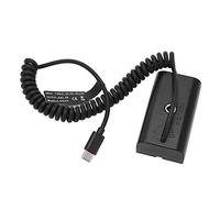 Akozon Type C Dummy Battery Power Adapter, F550, 8.4V 2A Output | DC Cable, Plastic Alloy, Monitor Fill Light Use, F570 F750 F970 Compatibility, over Voltage Protection