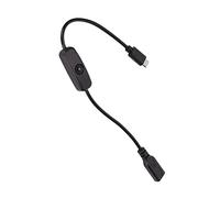 Akozon Type C Male to Female Power Extension Cord 30cm/11.8inch with ON/Off for Mobile Phones and Devices - USB C Power Extension Cable in Black