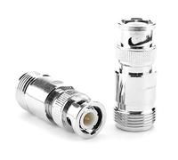 Akozon Type N to BNC Adapter 2pcs Type N Female to BNC Male RF Connector Coaxial Adapter Test Converter