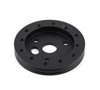 Akozon Universal 0.5" Steering Wheel Hub Spacer Adapter for 6-Hole to 3-Hole, Black Billet Aluminum Wheel Spacer for Enhanced Comfort and Fitment (Black)