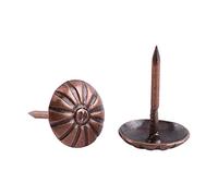 Upholstery Nails + Akozon Decorative Tack, Bronze Metal Tags Vintage Upholstery Nails for Furniture Sofa Shoe Door Stud Set of 100pc Pins Pattern Head Nails(Chrysanthemum red Bronze 11 * 16mm)