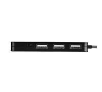 Akozon USB 2.0 Hub with 3 Ports + HeadphonE Mic Splitter & 7.1CH Sound Adapter - Ideal for Laptops & Tablets - Compact MultI Port Expansion (Black)