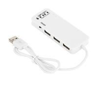 Akozon USB 2.0 Hub with 3 Ports + HeadphonE Mic Splitter & 7.1CH Sound Adapter - Ideal for Laptops & Tablets - Compact MultI Port Expansion (White)
