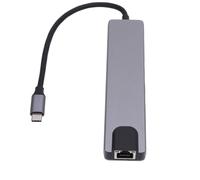 Akozon USB C Hub 8 in 1 HD Multimedia Interface LAN Multi Port Adapter Splitter Memory Card Reader for Laptop Tablet Phone