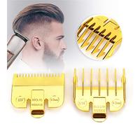 Akozon Vintage Oil Head Hair Clipper Limit Comb - Guide Comb for Precise Haircutting, Professional Styling Tool, Multiple Length Options - Gold and Silver Colors Available (Gold Caliper 1.5MM+4.5MM)