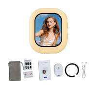 Akozon Vlog Selfie Monitor Screen Magnetic Phone Back Camera Selfie Monitor Remote Control Live Streaming for Creators (Yellow)