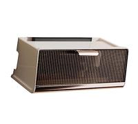 Akozon Wall Mounted Router Organization Box - Versatile Storage for Power Strips, Cables & More - Stylish Home & Office Decor (Beige Middle Size 30x13.5x12.5cm/11.8x5.3x4.9in)