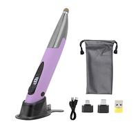 Akozon Wi Fi Optical Mouse, 2.4ghz Pocket Optical Pen Mouse 1600 Dpi Handwriting Mini Mice with Usb C Charging Port Usb Adapter for Pc Computer tablet() (Purple)