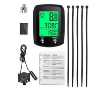 Akozon Wired Bike Computer Touchscreen Speedometer Odometer with Backlight Multifunction Cycle Computer for Mountain Road Bike, Accurate Data Tracking (Black)