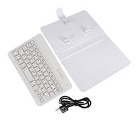 Akozon Wireless Bluetooth Keyboard, Universal Flip Case Cover Phone Keyboard with Portfolio Leather Keyboards Stand for IOS Android Phones14 Pro Detachable 4.5 6.8 (White)