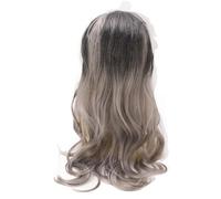 Akozon Women’s Wavy Synthetic Wigs with Black Gray Gradient - Glueless, Heat Resistant Curly Wig for Daily Wear, Parties, and Cosplay