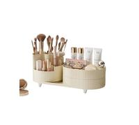 AKPEILISP Cosmetics storage box, dividing compartment, rotating pen holder, large skin care products, lipstick, desktop makeup case