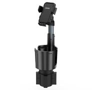 AKREDERY Car Phone Mount with Cup Holder Expander - Upgraded Anti-Shake 2-in-1 Cup Phone Holder for SUVS Trucks with Adjustable Aluminium Alloy Long Neck, fit for iPhone Samsung Galaxy (Black)