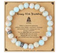 Akrehyull Birthday Gifts for Women, Natural Stone Bracelet as Happy 21st 25th 30th 35th 40th 45th 50th 60th 65th 70th 75th 80th Birthday Gifts for Women Her Mom Friend Grandma Friendship Funny Unique