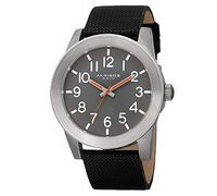 Akribos XXIV Men's Comfortable Watch - Swiss Quartz Movement with Large Clear Arabic Numerals On Cognac Canvas Over Leather Strap - AK779