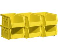 Akro-Mils 08212YELLO 30210 AkroBins Plastic Hanging Stackable Storage Organizer Bin, 5-Inch x 4-Inch x 3-Inch, Yellow, 6-Pack