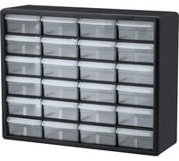Akro-Mils 10124 24-Drawer Plastic Drawer Storage Cabinet for Garage Organization, Teacher Toolbox, Makeup Organizer, and More, 50.8 cm W x 16 cm D x 40.6 cm H, Black
