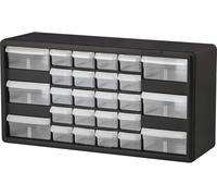 Akro-Mils 10126 26-Drawer Plastic Drawer Storage Cabinet for Garage Organization, Lego Storage, Teacher Toolbox, Makeup Organizer, and More, 20-Inch W x 6-Inch D x 10-Inch H, Black