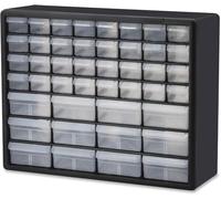 Akro-Mils 10144 44-Drawer Plastic Drawer Storage Cabinet for Garage Organization, Lego Storage, Teacher Toolbox, Makeup Organizer, and More, 20-Inch W x 6-Inch D x 16-Inch H, Black