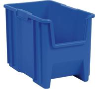 Akro-Mils 13014 Stak-N-Store Stacking Hopper Front Plastic Storage Bin, Blue, Case of 4