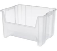 Akro-Mils 13017 Stak-N-Store Heavy Duty Stackable Open Front Plastic Storage Container Bin, (15-Inch x 20-Inch x 12-1/2-Inch), Clear, (3-Pack)