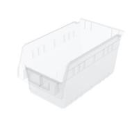 Akro-Mils 30090 12-Inch L by 6-Inch W by 6-Inch H Clear ShelfMax Plastic Nesting Shelf Bin Box, 10-Pack
