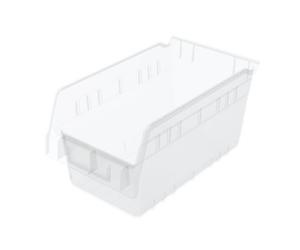 Akro-Mils 30090 12-Inch L by 6-Inch W by 6-Inch H Clear ShelfMax Plastic Nesting Shelf Bin Box, 10-Pack