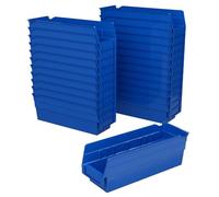 Akro-Mils 30120 Plastic Organizer and Storage Bins for Refrigerator, Kitchen, Cabinet, or Pantry Organization, 12-Inch x 4-Inch x 4-Inch, Blue, 24-Pack