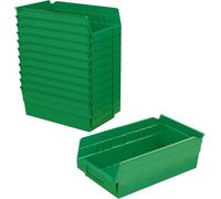 Akro-Mils 30130 12-Inch by 6-Inch by 4-Inch Plastic Nesting Shelf Bin Box, Green, Case of 12