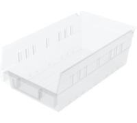 Akro-Mils 30130 Plastic Shelf Bins, Heavy Duty Storage Bins for Garage, Closet, and Drawer Organization, 30.48 cm x 16.51 cm x 10.16 cm, Clear, 12-Pack