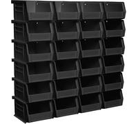 Akro-Mils 30210 AkroBins Plastic Hanging Stackable Storage Organizer Bin, 5-Inch x 4-Inch x 3-Inch, Black, 24-Pack