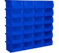 Akro-Mils 30210 AkroBins Plastic Storage Bins, Space-Saving Stackable Bins for Garage, Pantry, Craft Organization, 13.7 cm x 10.5 cm x 7.6 cm, Blue, 24-Pack