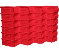 Akro-Mils 30220 AkroBins Plastic Hanging Stackable Storage Organizer Bin, 7-Inch x 4-Inch x 3-Inch, Red, 24-Pack