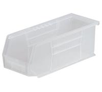 Akro-Mils 30224 AkroBins Plastic Storage Bins, Space-Saving Stackable Bins for Garage, Pantry, Craft Organization, 27.94 cm L x 10.16 cm W x 10.16 cm H, Clear, 12-Pack