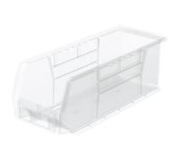 Akro-Mils 30224 AkroBins Plastic Storage Bins, Space-Saving Stackable Bins for Garage, Pantry, Craft Organization, 27.6 cm x 10.5 cm x 10.2 cm, Clear, 12-Pack