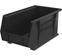 Akro-Mils 30240 AkroBins Plastic Storage Bins, Space-Saving Stackable Bins for Garage, Pantry, Craft Organization, 38.1 cm x 20.32 cm x 17.78 cm, Black, 12-Pack