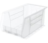 Akro-Mils 30240 AkroBins Plastic Storage Bins, Space-Saving Stackable Bins for Garage, Pantry, Craft Organization, 38.1 cm x 20.32 cm x 17.78 cm, Clear, 12-Pack