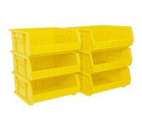 Akro-Mils 30250 AkroBins Plastic Storage Bins, Space-Saving Stackable Bins for Garage, Pantry, Craft Organization, 15-Inch x 16-Inch x 7-Inch, Yellow, 6-Pack