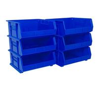 Akro-Mils Plastic, Space-Saving Stackable, Garage Bins, Closet, Classroom Organization, Craft Storage, 15 16 x 7-Inch, Blue