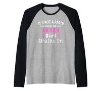 Akron Girl Walks In Party Ohio Midwest Midwesterner Raglan Baseball Tee
