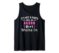 Akron Girl Walks In Party Ohio Midwest Midwesterner Tank Top