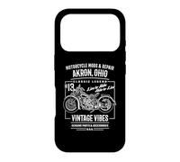 Akron OH USA Vintage Style Motorcycle Adventure Design Case for iPhone 17 Pro
