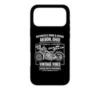 Akron OH USA Vintage Style Motorcycle Adventure Design Case for iPhone 17 Pro Max