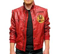 Aksah Fashion Cobra Kai The Karate Kid Johnny Lawrence Bomber Red Leather Jacket Men