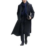 Aksah Fashion Men Shrlock Holmes Benedict Cumberbatch Black Wool & Cotton Trench Coat Costume