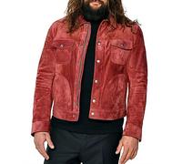 Aksah Fashion Men's Aquaman 2 Lost Kingdom Red Jason Momoa Suede Arthur Curry Leather Jacket